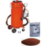 Combiné Sableuse Aérogommeuse Aspirateur mobile 106L intérieur/extérieur + Sac 25kg d&#039;Abrasif Garnet 80A+ Mesh