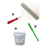 Kit 100 Plombs Masses d’Equilibrage Adhésifs 4x5g-4x10g + Tire Valve + Démonte Obus + Graisse Pneu