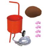 Sableuse Aérogommeuse mobile sur Roulettes 31,50L 50lb 23kg + 20 Buses + Sac 20kg d&#039;Abrasif Garnet 120A+ Mesh