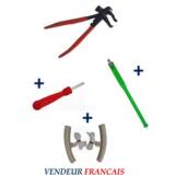 Kit Pince pour Plombs Masses d&#039;Equilibrage + Tire Valve + Démonte Obus + 2 Protèges Jante