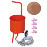Sableuse Aérogommeuse mobile sur Roulettes 31,50L 50lb 23kg + 20 Buses + Sac 20kg d&#039;Abrasif Garnet 200A+ Mesh