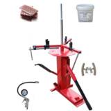 Démonte Pneu manuel Auto Moto jusqu&#039;à 21&quot; + 60 Mèches + Pistolet gonfleur + 2 Protèctions Jante + Graisse