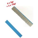 Lot 100 Barrettes de Plombs Adhésifs Masses d&#039;Equilbrage Adhésives Jante Alu 4x5g+4x10g