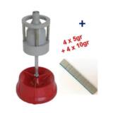 Equilibreuse de Roue Manuelle Portable + 100 Barrettes Plombs Masses d&#039;Equilibrage Adhésifs 4x5g+4x10g