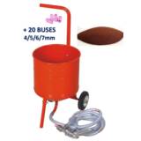 Sableuse Aérogommeuse mobile sur Roulettes 31,50L 50lb 23kg + 20 Buses + Sac 20kg d&#039;Abrasif Garnet 80A+ Mesh