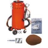 Combiné Sableuse Aérogommeuse Aspirateur mobile 106L intérieur/extérieur + 4 Buses 7mm + Sac 25kg d&#039;Abrasif Garnet 120A+ Mesh