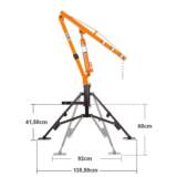 Grue Hydraulique de Levage Pick Up 0,5T avec Fixation Attelage + Adaptateur carré 2&#039;&#039;