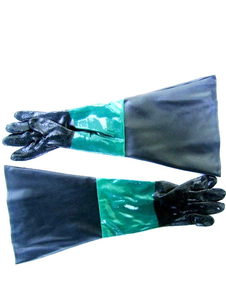 paire de gants sablage 61cm pour microbilleuse sableuse