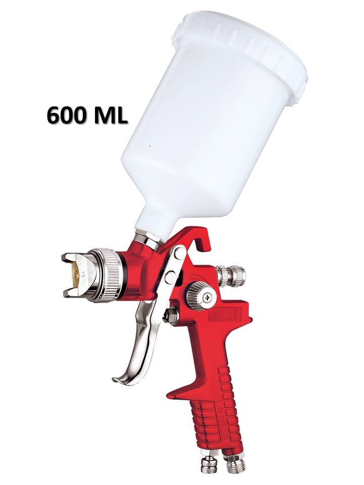 pistolet à peinture pneumatique hvlp 600ml buse 1,4mm triple reglage