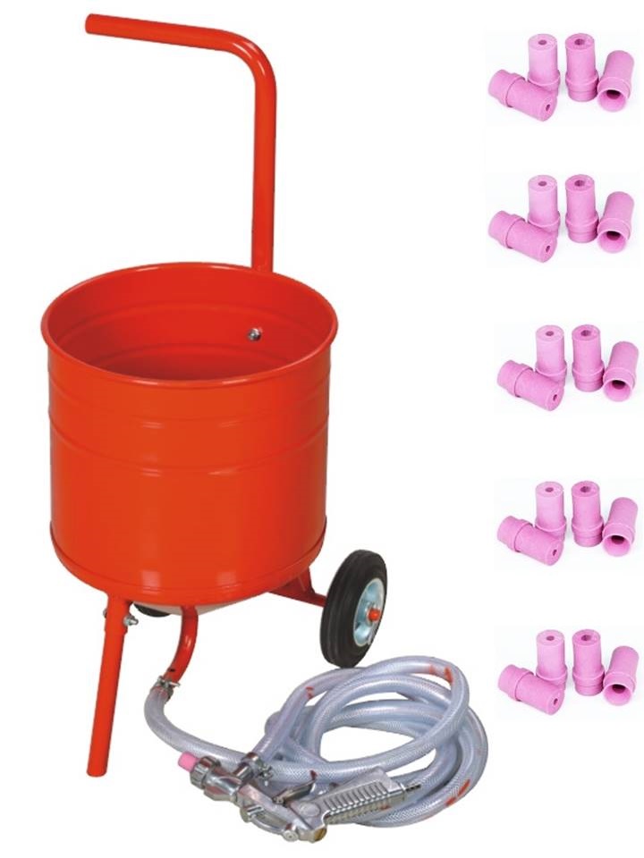 sableuse mobile sur roulettes 50lb 23kg + 20 buses