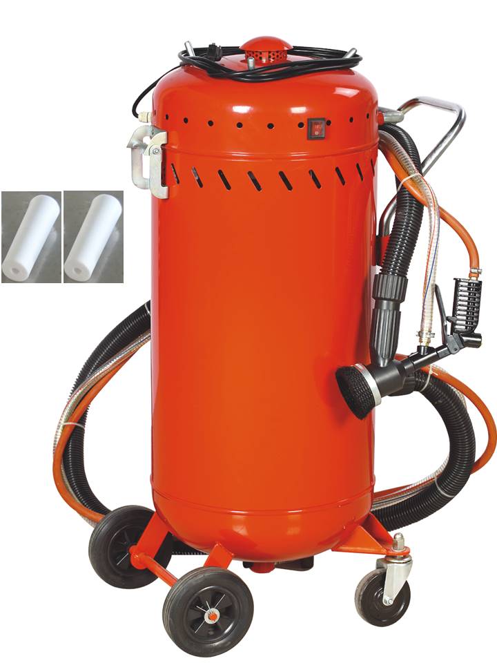combiné sableuse aspirateur mobile 106l interieur exterieur + 4 buses 7mm
