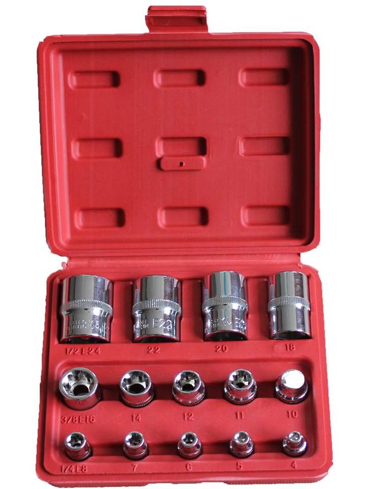 coffret 14 embouts douilles torx femelles