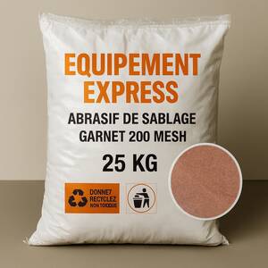 Sac 25 kg Sable Abrasif Garnet Mesh 200A+ pour Sableuse Aérogommeuse Sablage Aerogommage