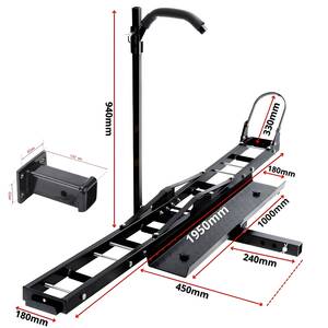 Porte-Moto Attelage Scooter avec Rampe de chargement 227kg + Adaptateur 2'' 85x45mm